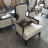 新中式沙发椅售楼部洽谈桌椅组合酒店会所高背椅实木休闲桌椅定制