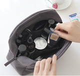 GMZ 韩国布艺气质拼色拉链帆布包中包女手提化妆包洗漱整理收纳包