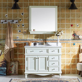 欧式卫浴柜组合后现代橡木落地理石洗脸盆洗手盆柜组合美式浴室柜