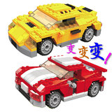 兼容乐高积木拼装玩具汽车跑车卡车变形金刚大黄蜂拼插儿童机器人