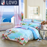 罗莱家纺正品LOVO罗莱韩式床上用品纯棉床单被套四件套浪漫爱琴海