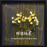 新中式古典会所样板房间实物挂画禅意茶室客厅玄关立体竹子装饰画