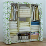 简易组装布衣柜大容量双人布衣橱加固钢架可折叠布衣柜防尘便衣柜