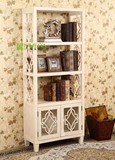 特价欧式单个书柜现代宜家实木博古柜隔断书架白色美式做旧装饰柜
