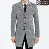 韩国代购男装韩版加厚修身男士中长款外套潮男子个性休闲商务风衣