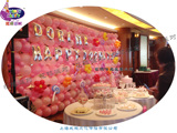 happy 100 days气球背景 女孩百日宴会厅背景墙装饰 百天气球装饰