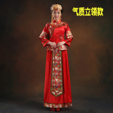 秀禾服 新娘礼服红色中式复古嫁衣 敬酒服结婚长袖旗袍秀和服孕妇