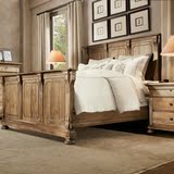 美式纯实木雕花床品牌橡木双人床别墅卧室家具样板房高端家具定制
