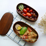 木质便当盒出口日韩双层高档木饭盒创意学生饭盒寿司盒木质餐具