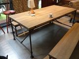 法式乡村LOFT工业风格复古家具铁艺做旧实木书桌餐桌工作桌会议桌