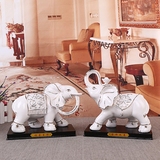 陶瓷大象摆件一对招财风水客厅摆设办公室工艺品家居饰品结婚礼物
