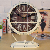 欧式铁艺座钟复古怀旧台式钟表 创意个性时钟静音机械钟时尚台钟