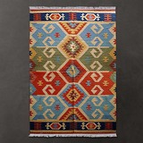 土耳其地中海风格基利姆kilim手工编织羊毛地毯/客厅茶几地毯