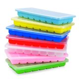 包邮21格带盖食品级硅胶冰格模具儿童辅食冰块带防尘盖制冰盒