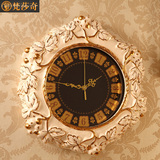 欧式客厅挂钟 奢华时钟静音大号创意复古陶瓷葡萄石英卧室钟表