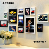 4S店现代汽车赛车跑车装饰画 墙壁画挂画组合相框照片墙多款包邮