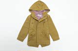 新款秋冬巴拉巴拉男童年2-6岁纯色连帽棉质外套风衣