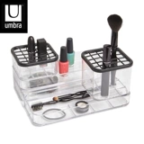 Umbra创意亚克力桌面收纳盒透明组合置物架整理盒办公文具化妆品