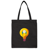 黄色灯泡 创意设计黑色手提单肩包 加厚布包 女大包帆布环保袋