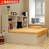 抽屉床收纳床现代简约板式家具双人床书房书架床高箱储物床定制床