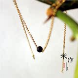14K包金纯银超细颈锁骨项链女 玛瑙珍珠短款简约定制韩国装饰配饰
