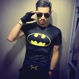 正义联盟夏款男士短袖 蝙蝠侠修身硬汉半袖复仇者联盟潮男运动T恤