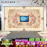 电视背景墙壁纸无缝壁画沙发卧室客厅欧式简约3D立体玫瑰花纹边框