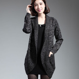 新款秋冬女装韩版羊毛针织衫大码 中长款羊绒加厚开衫毛大衣外套