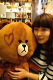 韩国 line布朗熊公仔 可妮兔情侣款娃娃 抱抱熊 生日礼物 1.1米