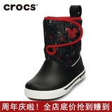 Crocs冬季雪地靴童鞋低筒短靴套脚儿童圆头平跟女靴子12380-52M