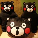 日本原单熊本熊本县吉祥物KUMAMON黑熊毛绒玩具公仔娃娃抱枕 靠垫