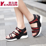 意尔康夏季新款韩版潮流时尚运动风女凉鞋坡跟厚底防滑透气女鞋
