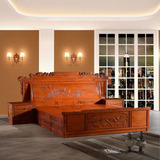 双人床1.8米实木床红木家具非洲花梨木大床带床头柜卧室家具