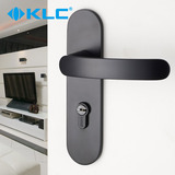 德国KLC 门锁卧室内房门锁 黑色简约太空铝中式实木门门锁门把手