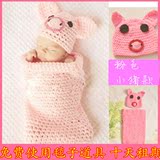 儿童礼服 摄影服装 出租婴儿百日照影楼摄影 可爱粉红猪造型睡袋