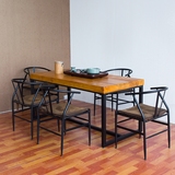 新款实木简约松木铁艺简易茶几茶桌小户型功能现代茶台桌椅组合