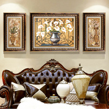 现代欧式客厅装饰画沙发背景墙有框三联画卧室壁画挂画 平安富贵