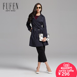FUFEN福芬春夏新款长袖系带风衣中长款修身显瘦大衣外套女D-1853