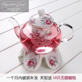耐热加热陶瓷玻璃水果花茶壶带过滤内胆欧式下午茶具送礼生日礼物