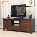 阿纳尼 美式环保纯实木电视柜带抽屉地柜高档水曲柳客厅家具特价