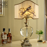 圣玛帝诺客厅书房卧室床头灯欧式水晶台灯奢华现代简约心形大台灯