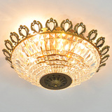 欧柏图 欧式全铜水晶吸顶灯 圆形精致客厅餐厅书房卧室灯具YLL