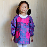 新款 3-7岁儿童绘画罩衣88011韩版长袖可爱撞色 宝宝防污画画围裙