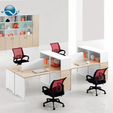 杭州办公家具 电脑办公桌4人职员工作位组合 板式高柜 可定制