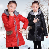 2015新款儿童羽绒服女童中长款加厚大童韩版冬装童装外套半九成品