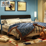 睿酷 床 板式床 卧室家具大床1.5米1.8气动高箱 储物床 单双人床