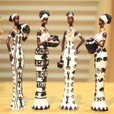 创意摆件家居饰品非洲人物装饰品特色娃娃工艺品套装欧式树脂摆设