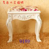 欧式简约白色实木梳妆台凳子韩式田园梳妆凳影楼化妆椅子卧室坐凳