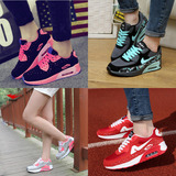 韩版潮流行学生气垫鞋女加绒情侣棉鞋跑步鞋内增高女鞋厚底运动鞋