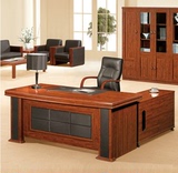 现代办公家具老板办公桌 实木贴皮老板桌 油漆大班台总裁桌老板台